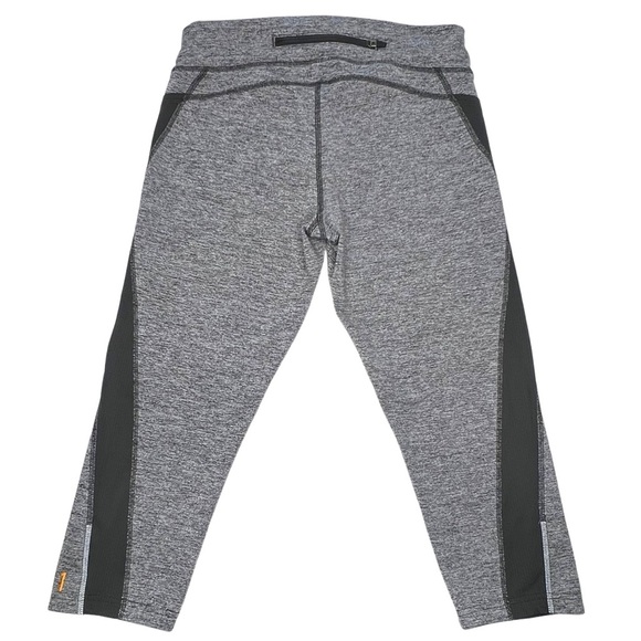 Lucy Cropped Leggings Lucytech Athletic Zip Back Pocket Gray Small S - Picture 3 of 15
